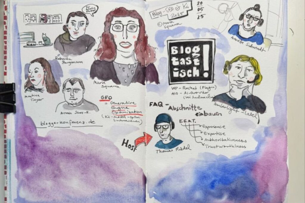 SEO und GEO für Corporate Blogs 4 Sketchnote 7. Blogtastisch Meetup Roberta Bergmann